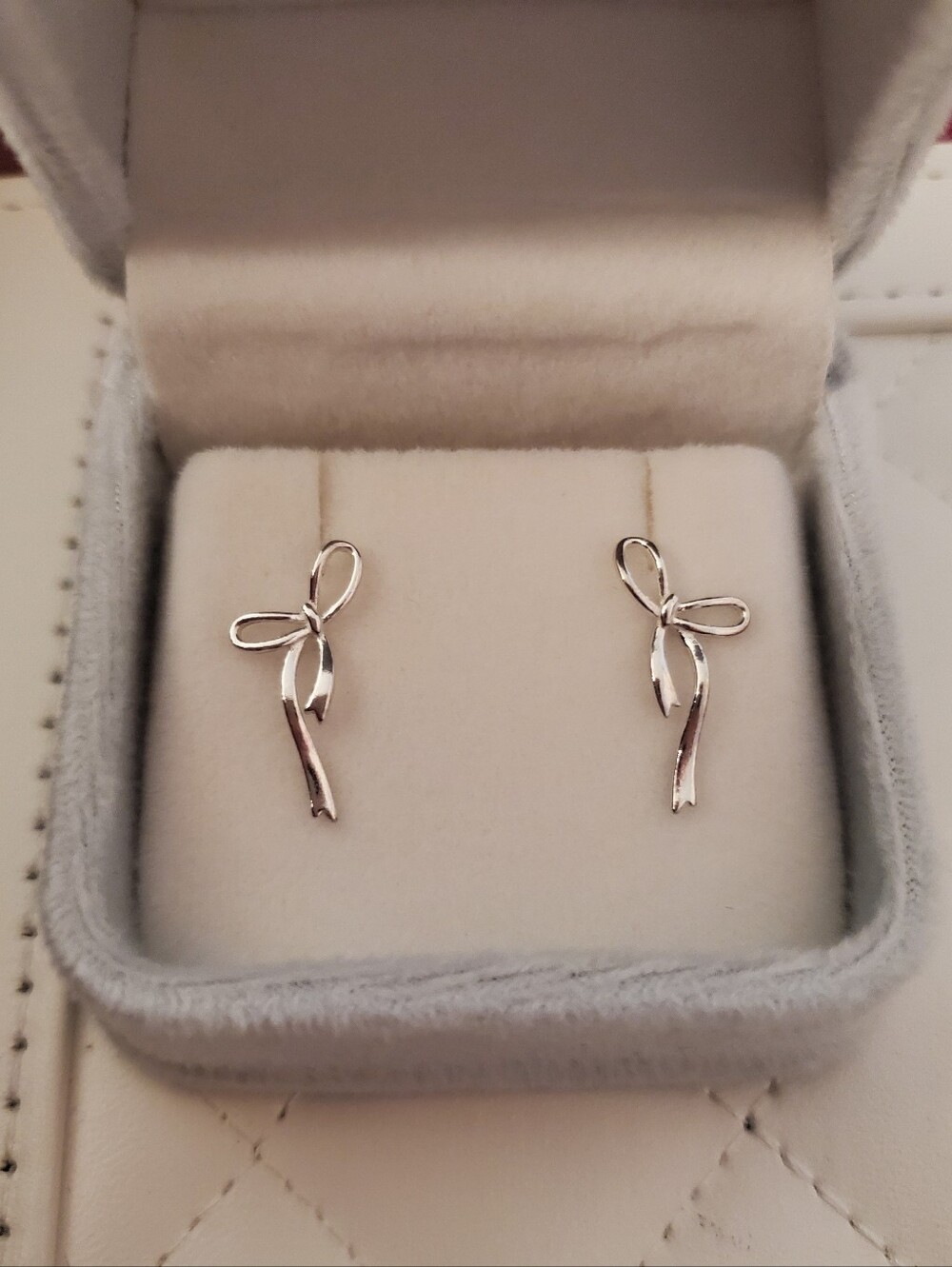 Delicate Silver Bow Stud Earrings - 925 Sterling Silver